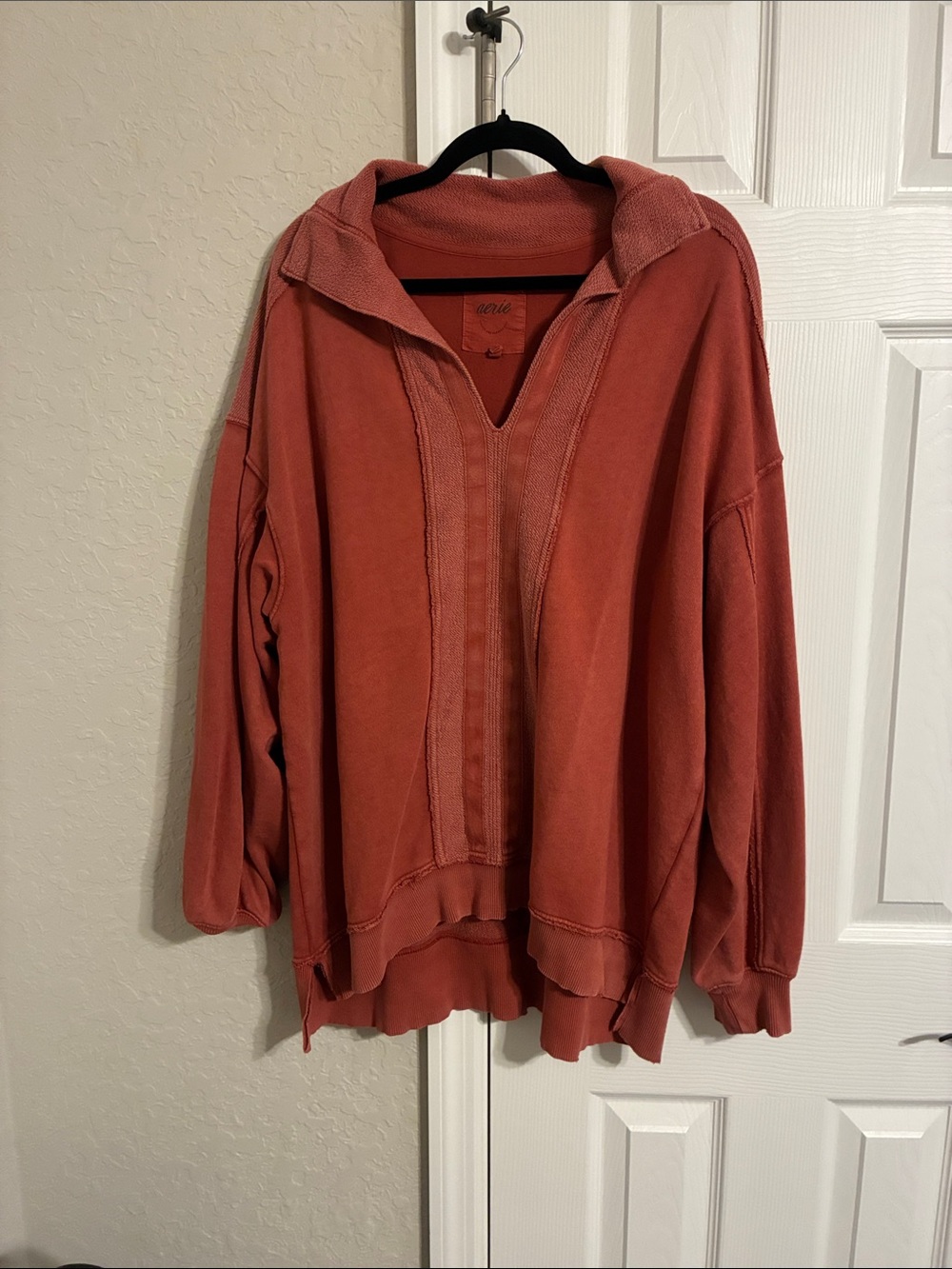 aerie Coral Hooded Teddy Pullover Jacket